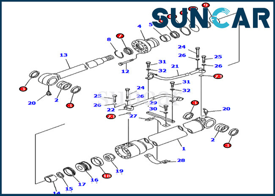 Beli 20X-63-02010 20X6302010 Kit Layanan Boom Cylinder Untuk PC80-3 PC80LC-3 Alat Berat Komatsu online manufacture