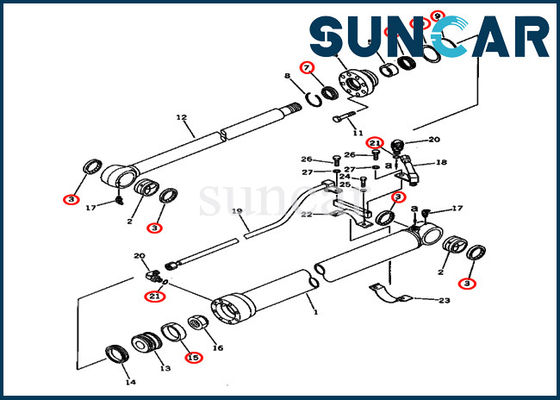 Beli Kit Seal Perbaikan Bucket 20X-63-02030 20X6302030 Model PC80-3 PC80LC-3 Komatsu Cylinder Sealing Kit online manufacture