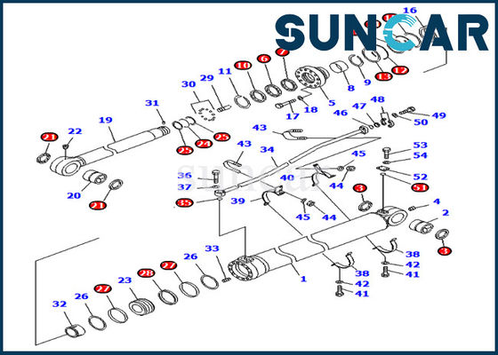 Beli Arm Sealing Kit 707-99-76150 7079976150 Cylinder Repair Seal Kit Untuk Model PC800-8K PC800LC-8 Komatsu online manufacture