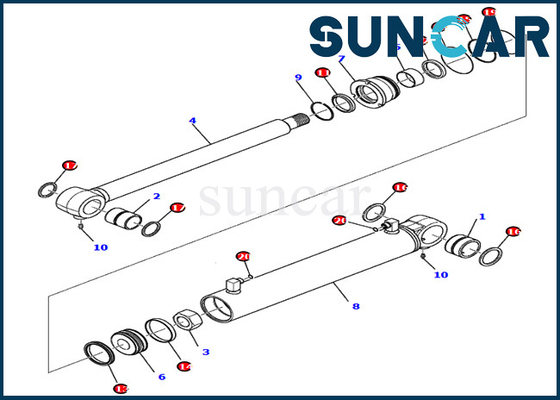 Beli 707-98-28670 7079828670 Kit Servis Boom Cylinder Cocok Model Excavator PC80MR-3 PC80MR-5 Komatsu online manufacture