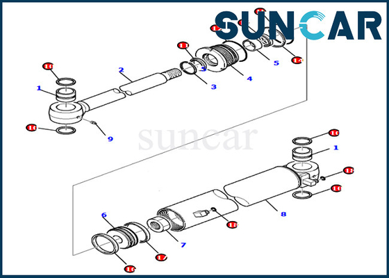 Beli 707-98-35320 7079835320 Kit Servis Boom Swing Cylinder Untuk Model PC80MR-3 PC80MR-5 Komatsu Bagian Dalam online manufacture