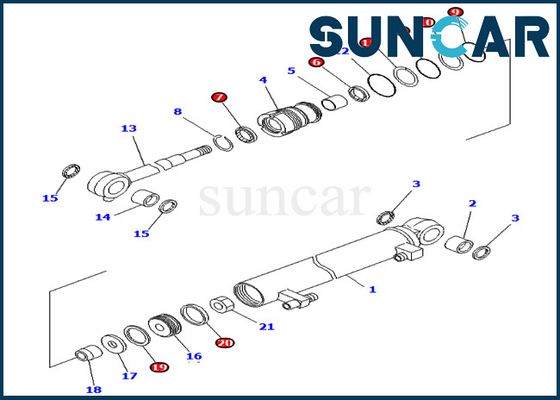 Beli Kit Penyegelan Excavator 707-98-03030 7079803030 PC02-1 Kit Perbaikan Segel Silinder Boom Komatsu online manufacture