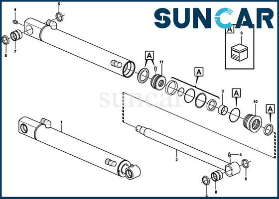 Beli Kit Segel Minyak Excavator VOE15078210 VOE 15078210 Kit Perbaikan Bucket Silinder Hidrolik Untuk SUNCARVO.L.VO EC27C online manufacture