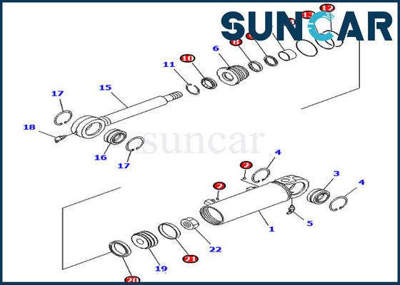Beli 707-99-24670 Kit Segel Silinder Kemiringan Kit Servis Komatsu Cocok untuk Dozer D37EX-21A D31PX-21A online manufacture