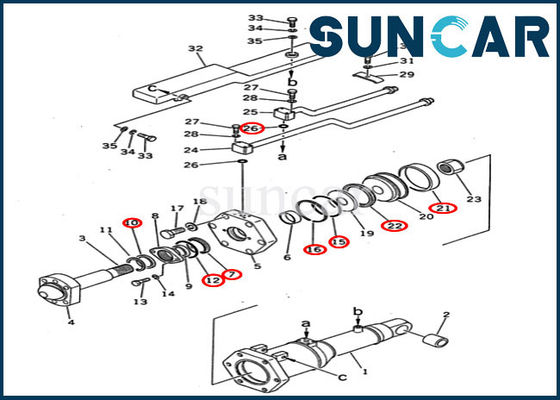 Beli 195-63-05130 1956305130 Kit Servis Silinder Kemiringan D355A-5 Kit Segel Perbaikan Komatsu online manufacture