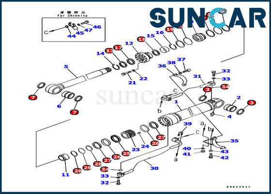 Beli PC380 PC400 Arm Cylinder Seal Kit 707-99-67090 Kit Servis mesin Komatsu Excavator online manufacture