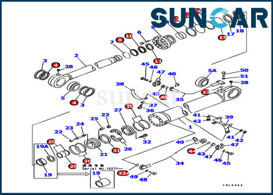 Beli Ketahanan Aus 707-99-77230 Komatsu PC1000-1 Bucket Cylinder Sealing Kit bagian dalam excavator online manufacture