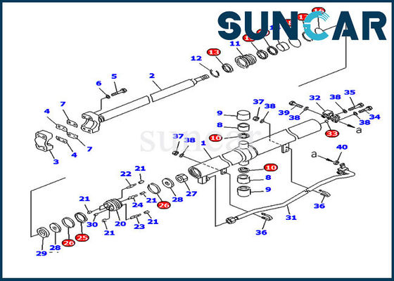 Beli D85ESS-2 Lift Cylinder 707-99-25890 Kit Servis Komatsu Kit Segel Silinder Buldoser online manufacture