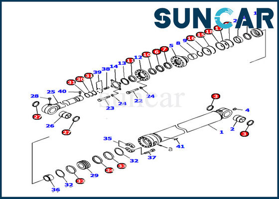 Beli Komatsu 707-99-72380 Kit Segel Silinder Bucket Kit Layanan Perbaikan Bagian Dalam Model Excavator PC1250-7 online manufacture