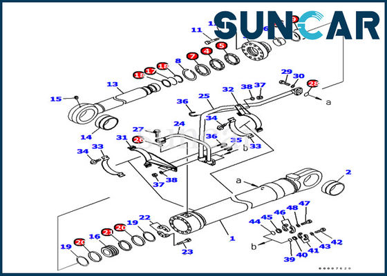Beli Kit Servis Komatsu 707-99-77050 Kit Segel Silinder Bucket Untuk Penggantian Excavator PC1250-8 online manufacture