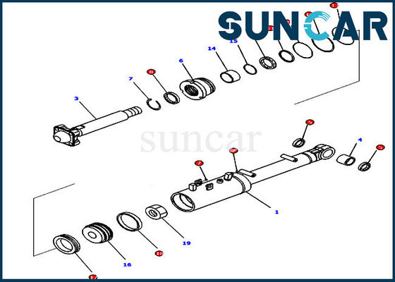 Beli D65EX-16 Komatsu 707-99-43320 Kit Servis Silinder Kemiringan Dan Pitch Dozer Blade Tilt Seal Kit online manufacture