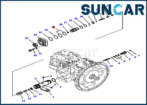 Beli 708-2L-45240 Cincin Segel Pompa Utama Untuk Bagian Dalam PC210-10 PC210LC-10 Komatsu online manufacture