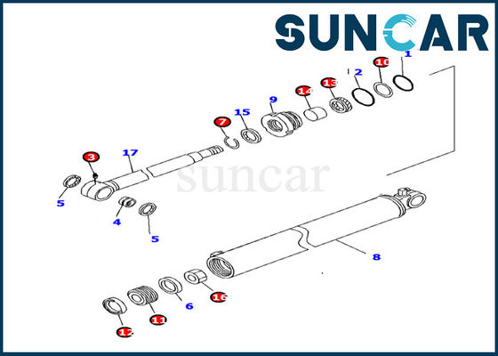 Beli 707-98-35330 Kit Segel Silinder Komatsu RLG PC130F-7 Kit Servis Dalam Silinder Excavator online manufacture