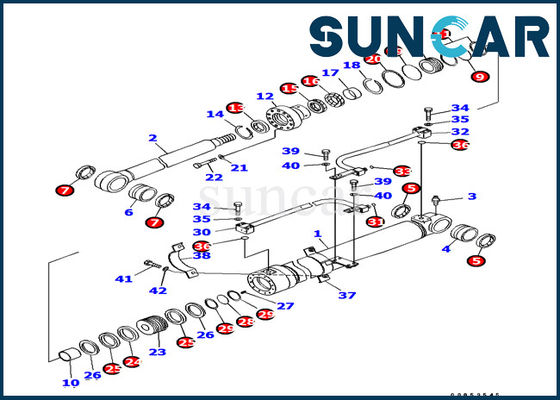 Beli 707-99-37170 Boom Cylinder Seal Repair Kit Untuk Komatsu Excavator PC138US-8 Model online manufacture