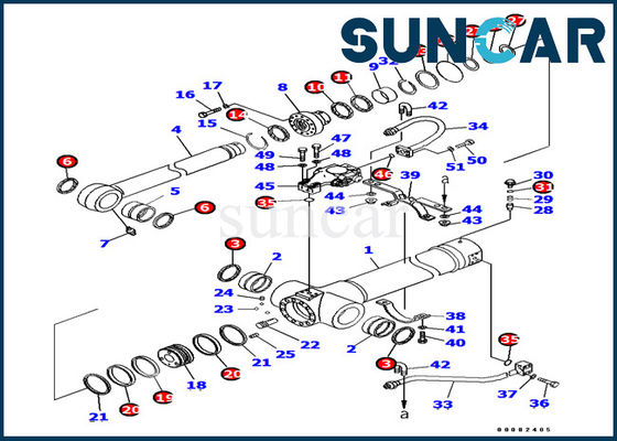 Beli 707-99-38440 7079938440 Arm Cylinder Seal Kit PC138US-8 Komatsu Excavator CYL Service Kit online manufacture