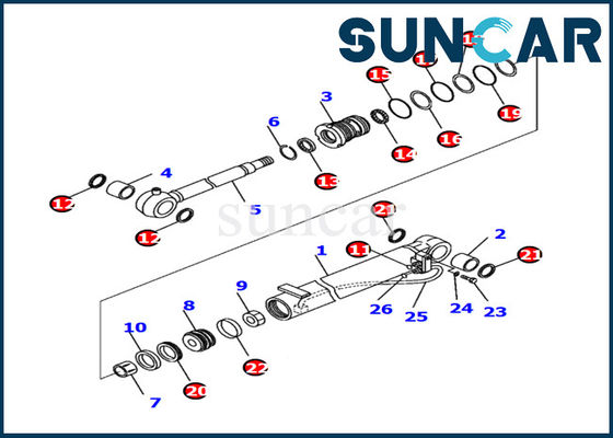Beli 707-98-04710 Kit Segel Silinder Boom Komatsu PC14R-3 Kit Layanan Perbaikan Bagian Dalam Excavator online manufacture