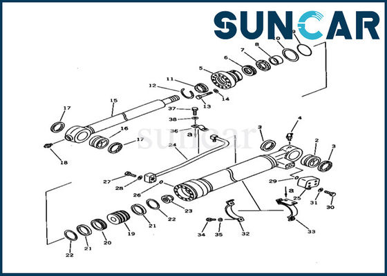 Beli 707-98-37110 Kit Penyegelan Silinder Hidraulik Komatsu PC150-5 Bagian Dalam Kit Servis Silinder Bucket online manufacture