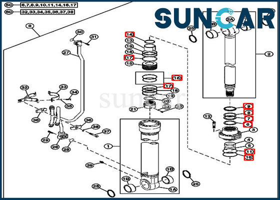 Beli Kit Layanan Boom Cylinder 4S00715 John Deere 240DLC 250GLC Kit Segel Penggantian Excavator online manufacture