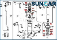 Arm Cylinder Components 4369943 Hydraulic Repair Seal Kit Fits 230CLC John Deere Equipment