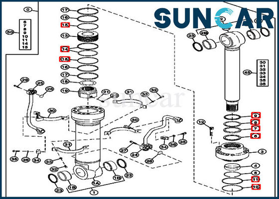 Beli ISO9001 Hydraulic Seal 4662878 Positioning Cylinder Sealing Kit Excavator John Deere Kits online manufacture