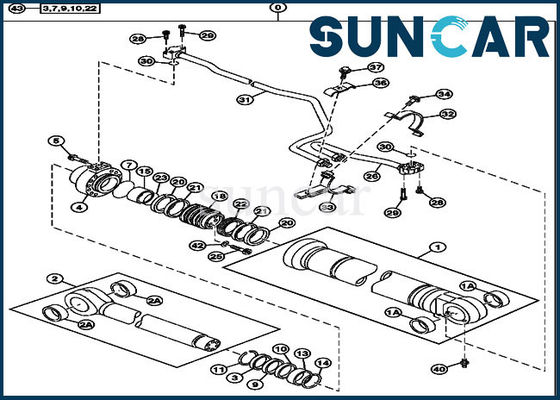 Beli Segel Minyak Excavator 9257531 Kit Perbaikan Segel Silinder Boom Cocok untuk Bagian John Deere 230CLC online manufacture