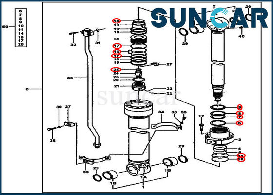 Beli 4631062 Arm Cylinder Seal Kit Excavator Hydraulic Seal Kit Servis JOHN DEERE online manufacture