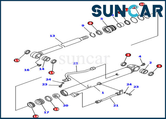 Beli 707-39-65190 Bucket Cylinder Seal Kit Komatsu Excavator PC10UU PC14R PC16R Kit Perbaikan online manufacture