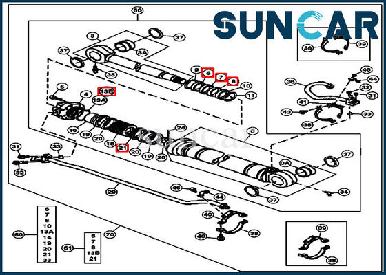 Beli AT264438 Stick Arm Cylinder Seal Kit 200LC Excavator John Deere Mechanical Sealing Kit online manufacture