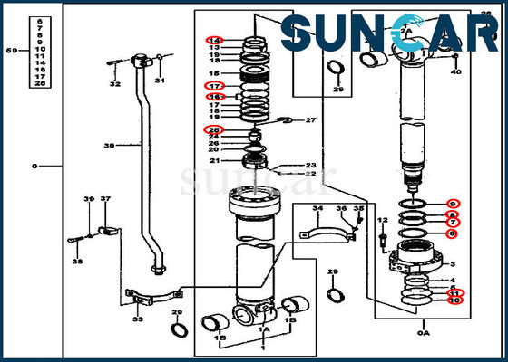Beli 4662880 Arm Cylinder Seal Kit Untuk Deere Excavator Logger 200LC, 270CLC, 2554, 2054, 2154D online manufacture
