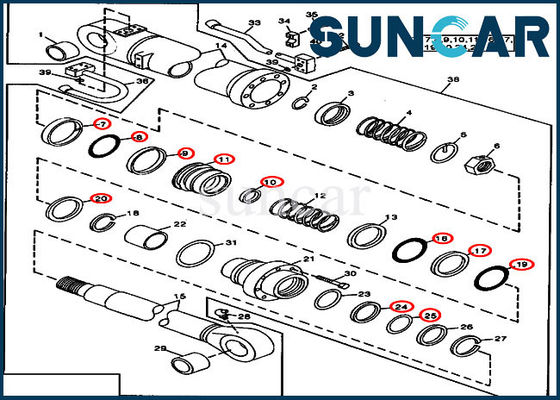 Beli AT264444 Arm Sealing Kit ISO9001 490 John Deere Cylinder Repair Seal Kit online manufacture