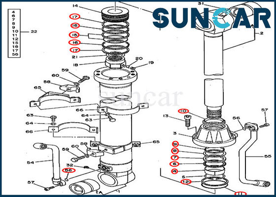 Beli Kit Perbaikan Segel Hidraulik Bucket AT264445 495D 490 Bagian Penyegelan Mekanik John Deere online manufacture