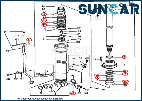 Beli 4369892 Kit Layanan Perbaikan Silinder Lengan Kit Segel Excavator 490E JOHN DEEERE online manufacture