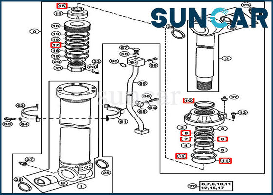 Beli 4438684 John Deere Arm Seal Kit 670GLC 650DLC Kit Layanan Penggantian Silinder Hidraulik online manufacture