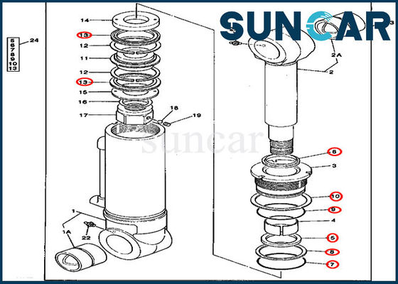 Beli 4240084 Blade Cylinder Seal Kit Kit Layanan Hidrolik Excavator Untuk 595D John Deere online manufacture