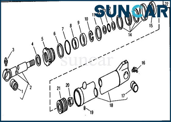 Beli Kit Servis Silinder Hidraulik Bucket John Deere RE18950 Untuk Excavator 690C 693C online manufacture