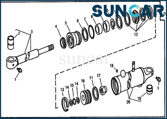 Beli RE18951 Arm Cylinder Repair Seal Kit Excavator 690C John Deere Kit Perbaikan Hidrolik online manufacture