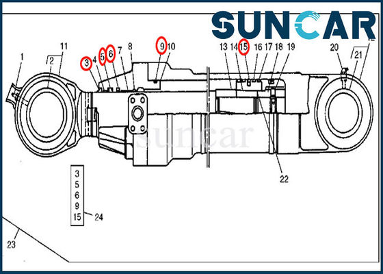 Beli AT264420 Bucket Cylinder Seal Kit 690 Kit Segel Oli Pengganti Deere Excavator online manufacture