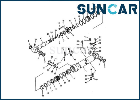 Beli 707-98-45220 Bucket Cylinder Seal Kit Cocok Komatsu Excavator Model PC200-5 Kit Perbaikan Bagian Dalam online manufacture