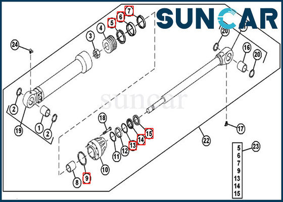 Beli Segel Hidraulik Kit Segel Silinder Bucket AH144593 Untuk Excavator 690ELC John Deere online manufacture