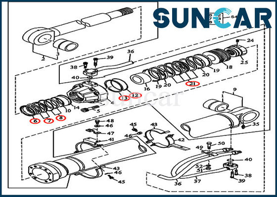 Beli 790D John Deere AT192098 Boom Bucket Oil Seal Kits Hydraulic Cylinder Sealing Kit online manufacture