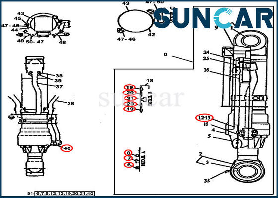 Beli Excavator Hydraulic Seals AT196478 Arm Cylinder Seal Kit Fits John Deere 790D online manufacture