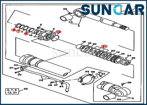 Beli AT196468 Bucket Cylinder Repair Seal Kit 790ELC John Deere Mechanical Sealing Kit online manufacture