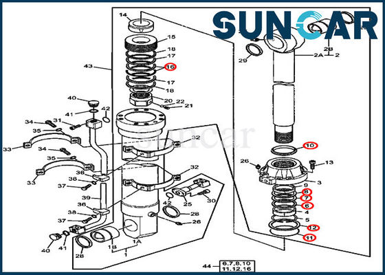 Beli Deere Bucket Seal Kit 4660142 Hydraulic Cylinder Oil Seal Kits For Excavator 800C online manufacture