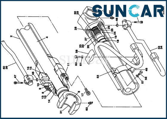Beli LZ00448 Kit Segel Silinder Hidraulik Model KASUS CX130 Excavator Boom Cylinder Sealing Kit online manufacture