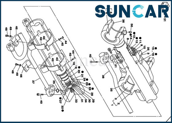 Beli LZ00455 CASE Kit Layanan Silinder Hidraulik CX135SR Backhoe boom cylinder Seal Repair Kit online manufacture