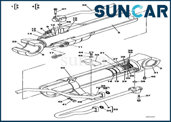 Beli Suku Cadang Peralatan CASE LZ00477 Crawler Excavator Kit Segel Silinder Boom Hidrolik Cocok untuk CX330 online manufacture