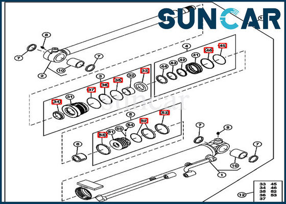 Beli 4634034 Kit Perbaikan Segel Silinder Boom Kit Servis Deere 35D 27D Excavator online manufacture