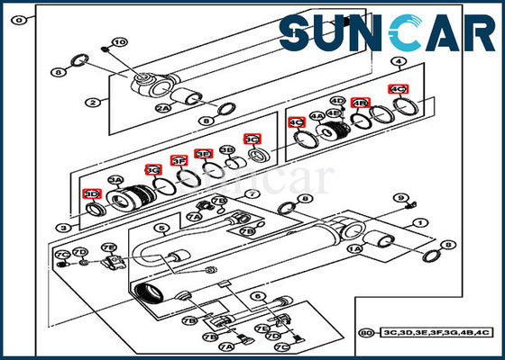Beli 4667454 Kit Segel Silinder Bucket Kit Pengganti Hidrolik 17D John Deere online manufacture