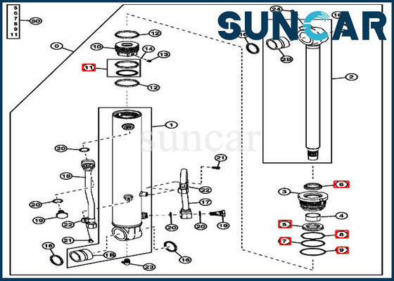 Beli 4614069 Bucket Seal Kit Cylinder Service Kit ISO9001 Deere Mechanical Sealing Parts online manufacture