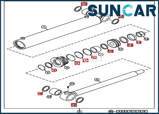 Beli 4705345 Kit Perbaikan Segel Silinder Boom Swing 50D John Deere Excavator Sealing Kit online manufacture
